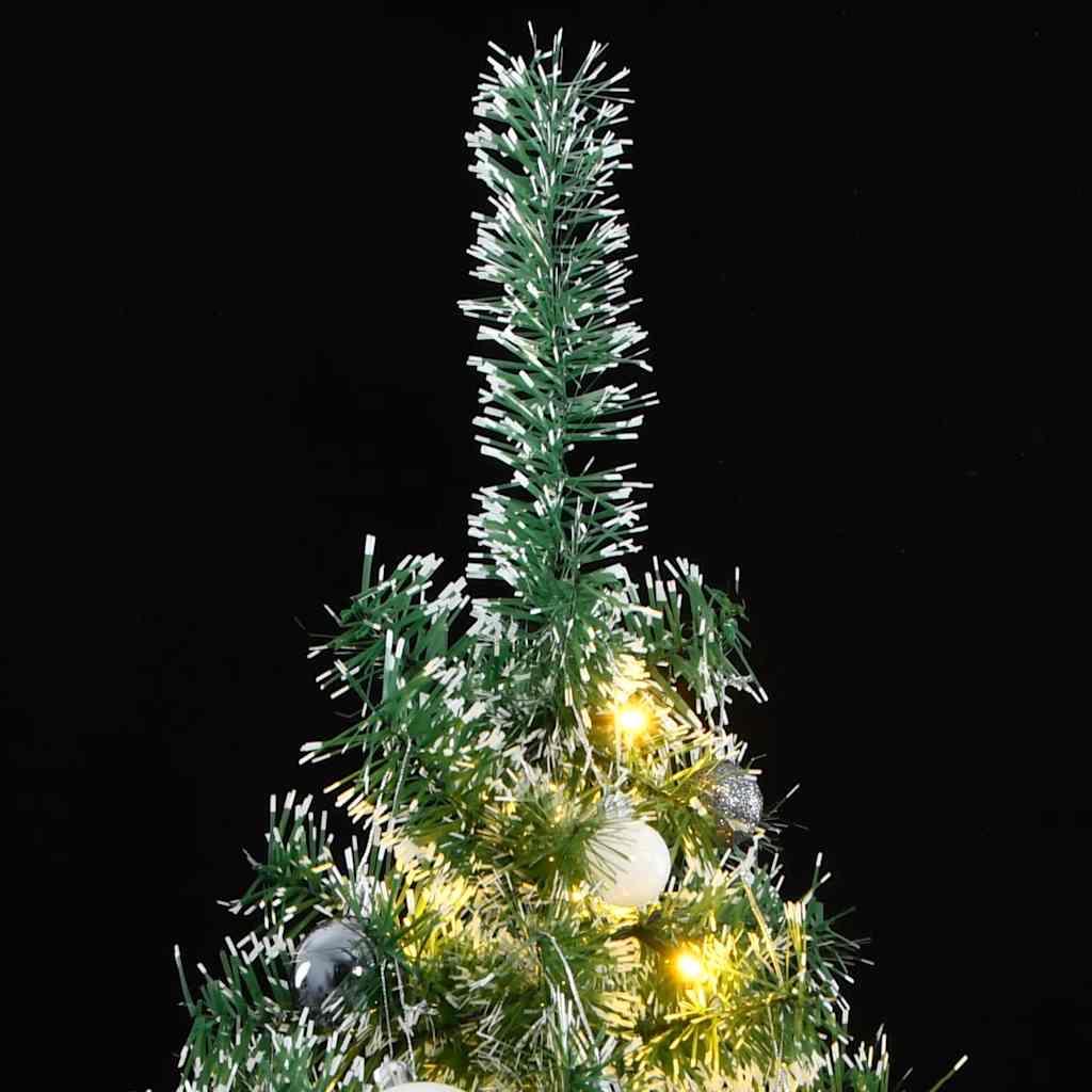 Sapin de Noël artificiel VidaXL avec 300 LED, boules et neige 240 cm