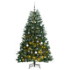 VidaXL sapin de Noël artificiel avec charnières 300 LED et boules de Noël 240 cm