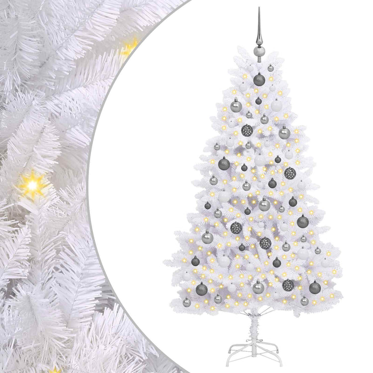 Vidaxx sapin de Noël artificiel blanc 90 x 90 x 180 cm PVC et métal