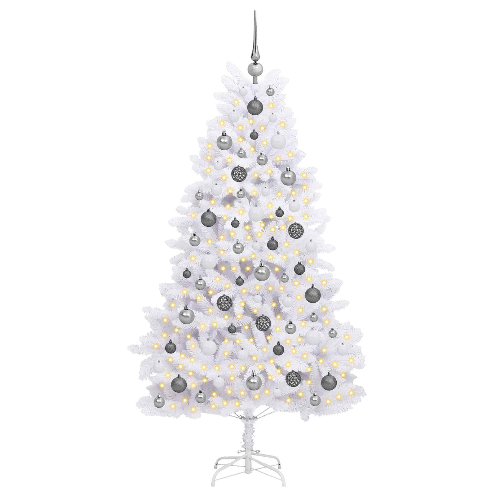 Vidaxx sapin de Noël artificiel blanc 90 x 90 x 180 cm PVC et métal