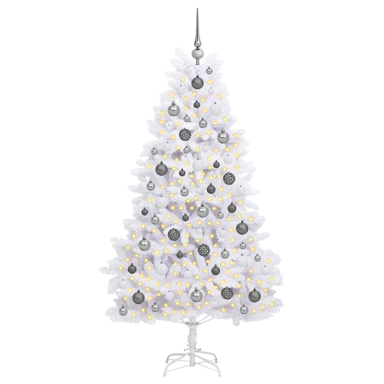 Vidaxx sapin de Noël artificiel blanc 90 x 90 x 180 cm PVC et métal