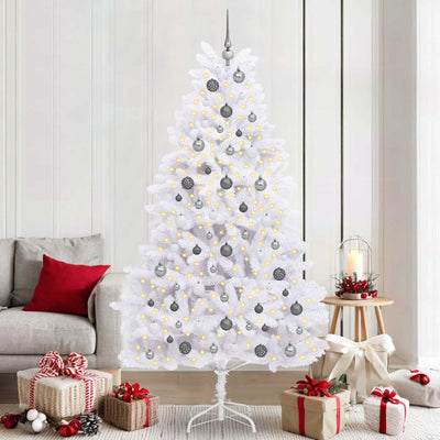 Vidaxx sapin de Noël artificiel blanc 106 x 106 x 210 cm PVC et métal