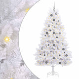 Vidaxx sapin de Noël artificiel blanc 106 x 106 x 210 cm PVC et métal - afbeelding 2