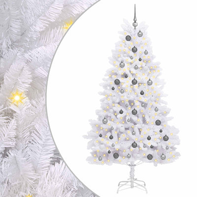 Vidaxx sapin de Noël artificiel blanc 106 x 106 x 210 cm PVC et métal