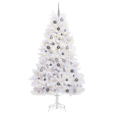 Vidaxx sapin de Noël artificiel blanc 106 x 106 x 210 cm PVC et métal - afbeelding 3