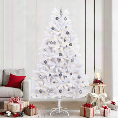 Vidaxx sapin de Noël artificiel blanc 120 x 120 x 240 cm PVC et métal