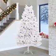 Vidaxx sapin de Noël artificiel blanc 128 x 128 x 270 cm PVC et métal - afbeelding 1