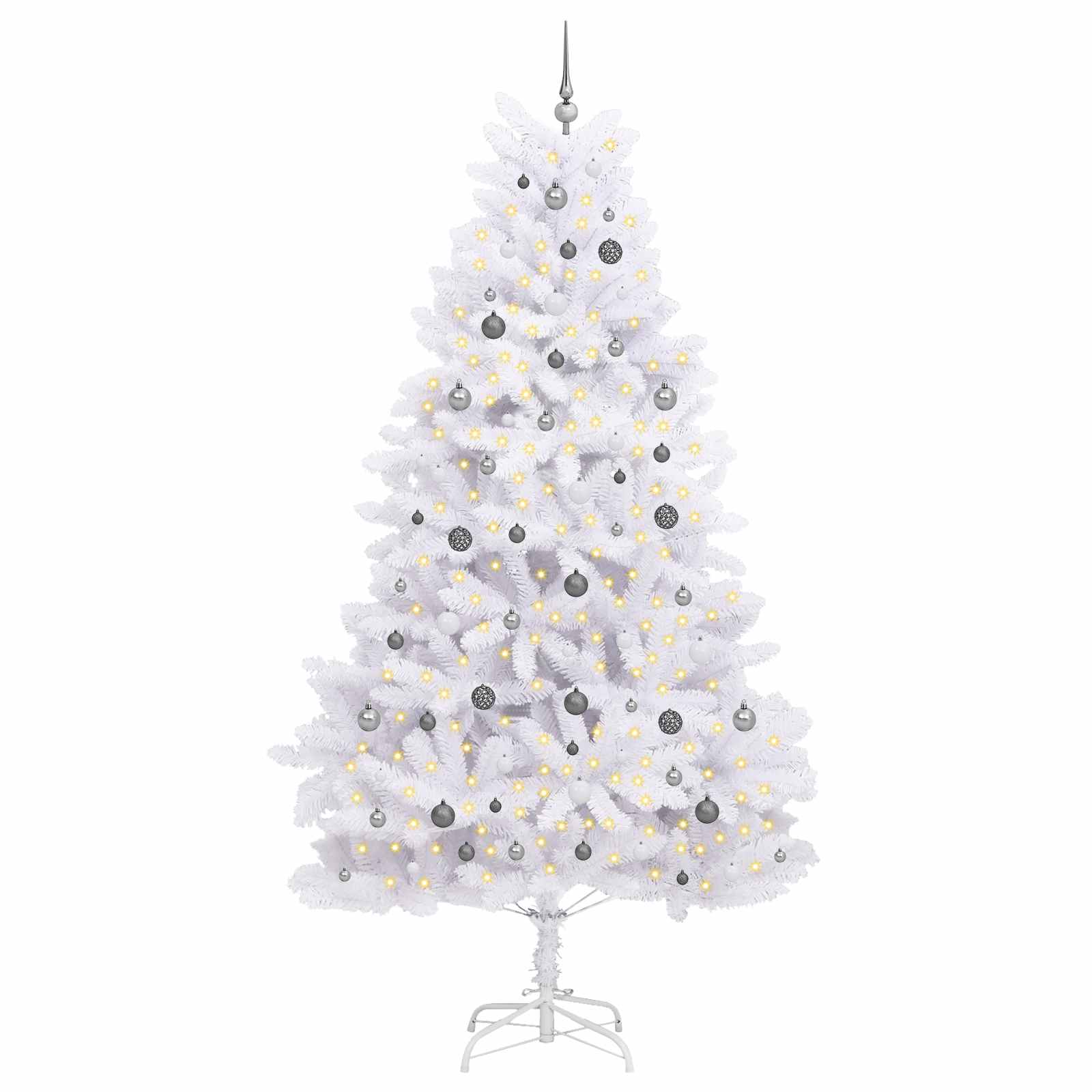 Vidaxx sapin de Noël artificiel blanc 128 x 128 x 270 cm PVC et métal