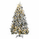 VidaXL sapin de Noël artificiel avec charnières 300 LED et boules de Noël 210 cm