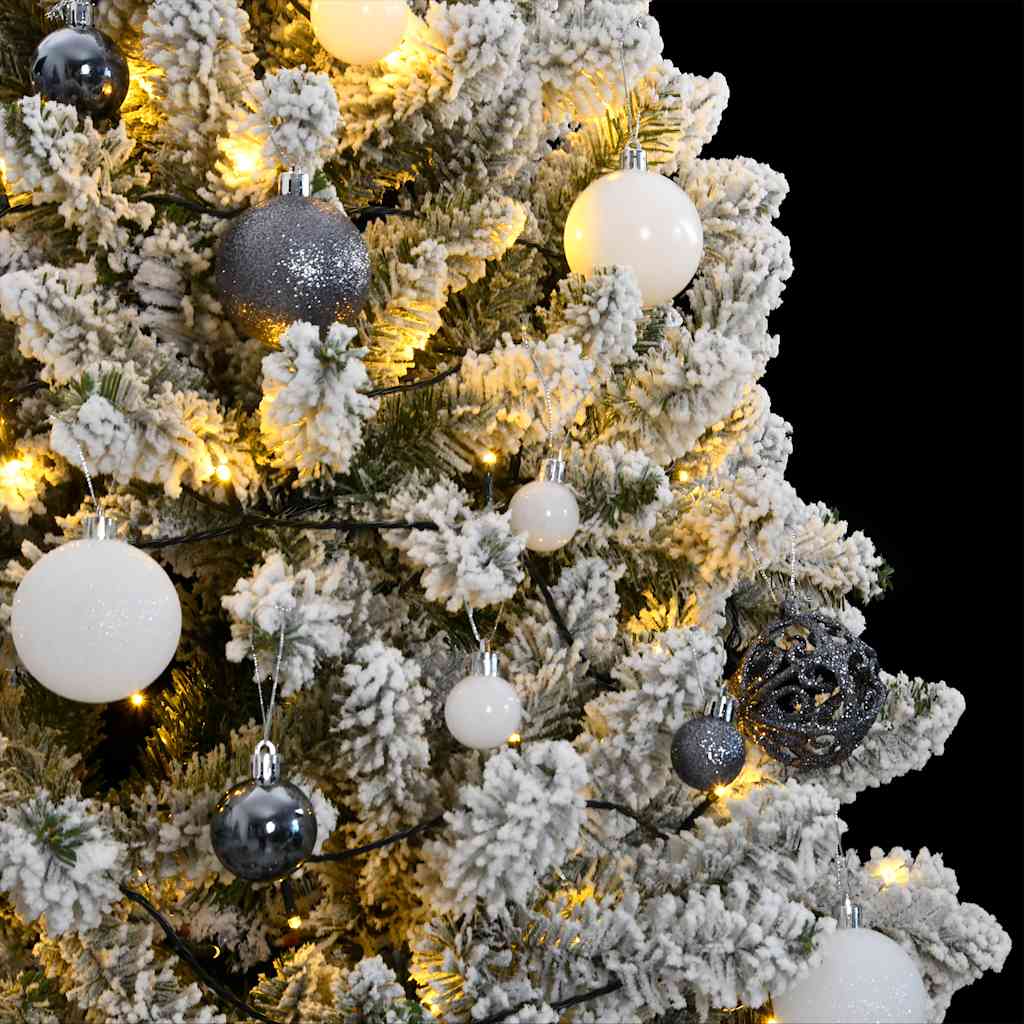 VidaXL sapin de Noël artificiel avec charnières 300 LED et boules de Noël 210 cm
