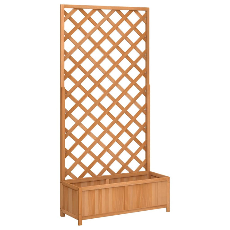 Jardinière vidaxl avec latwerk solide Vurenhout marron