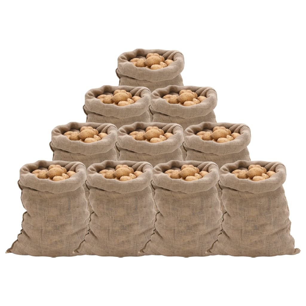 Vidaxl Jute Sacs 10 pièces 220 g m² 60x105 cm 100% jute