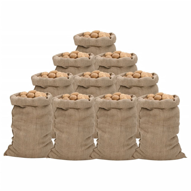 Vidaxl Jute Sacs 10 pièces 340 g m² 60x105 cm 100% jute