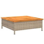 Vidaxl Parasol Femme 70x70x25 cm Poly Rattan Acaciahout Beige - afbeelding 2