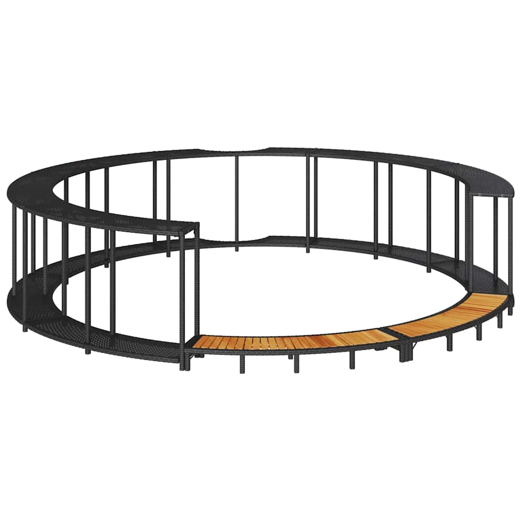 VidaXL contour de spa rangement marche en bois poly rotin noir