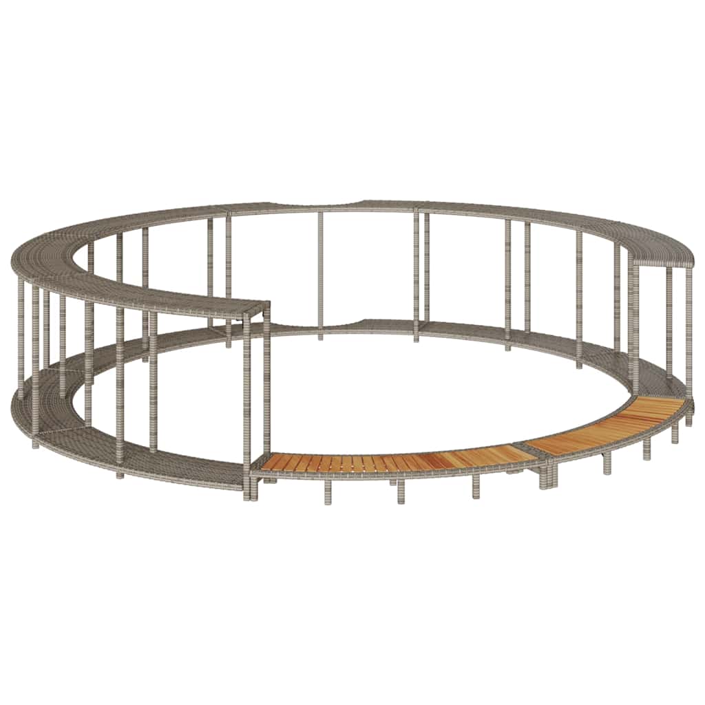 VidaXL espace de rangement de conversion de spa et marche en bois poly rotin gris