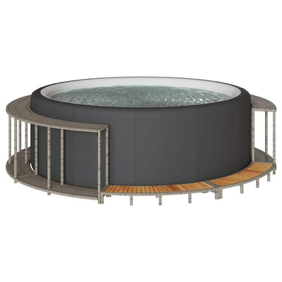 VidaXL espace de rangement de conversion de spa et marche en bois poly rotin gris