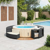 Vidaxx contour de spa polyrotin et bois d'acacia massif noir