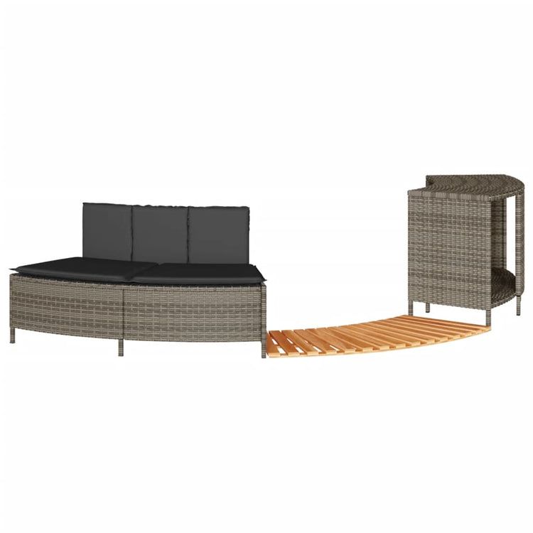 VidaXL contour de spa poly rotin bois d'acacia massif gris