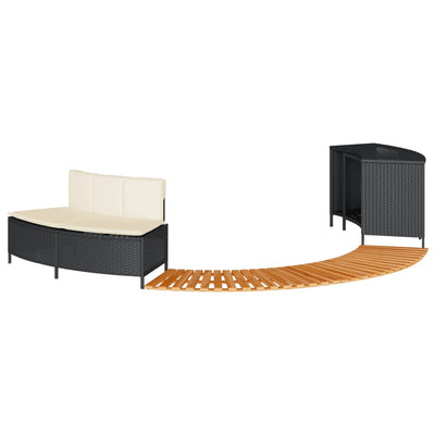 Vidaxl Hottub-Ombouw Poly Rattan et Solid Acaciahout Black