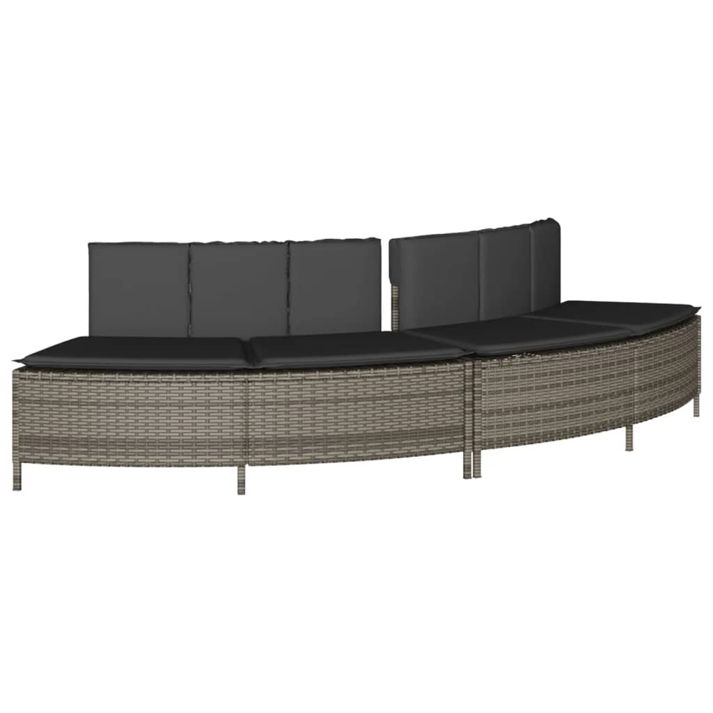 Bancs vidaxl hottub avec oreillers 2 St Poly Rattan Gray