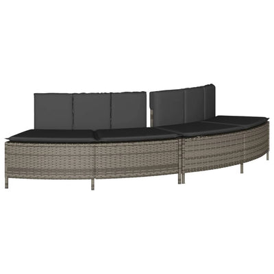 Bancs vidaxl hottub avec oreillers 2 St Poly Rattan Gray