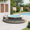 Bancs vidaxl hottub avec oreillers 2 St Poly Rattan Gray