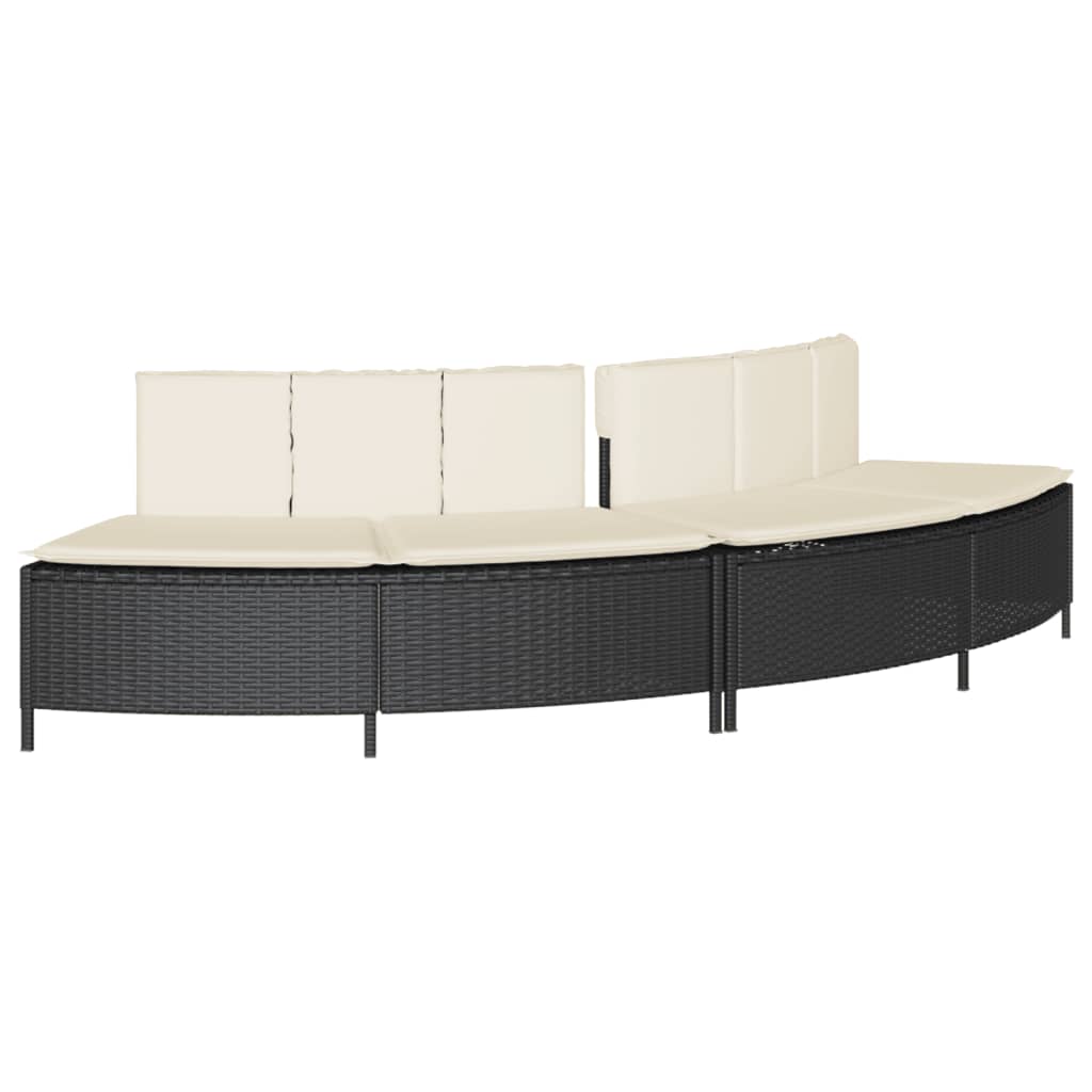 Bancs vidaxl hottub avec oreillers 2 st poly rattan noir