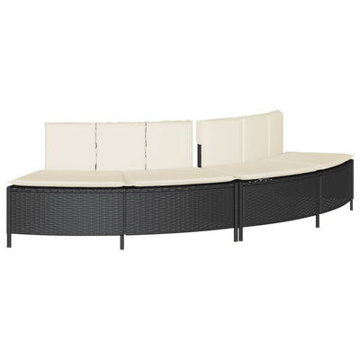 Bancs vidaxl hottub avec oreillers 2 st poly rattan noir