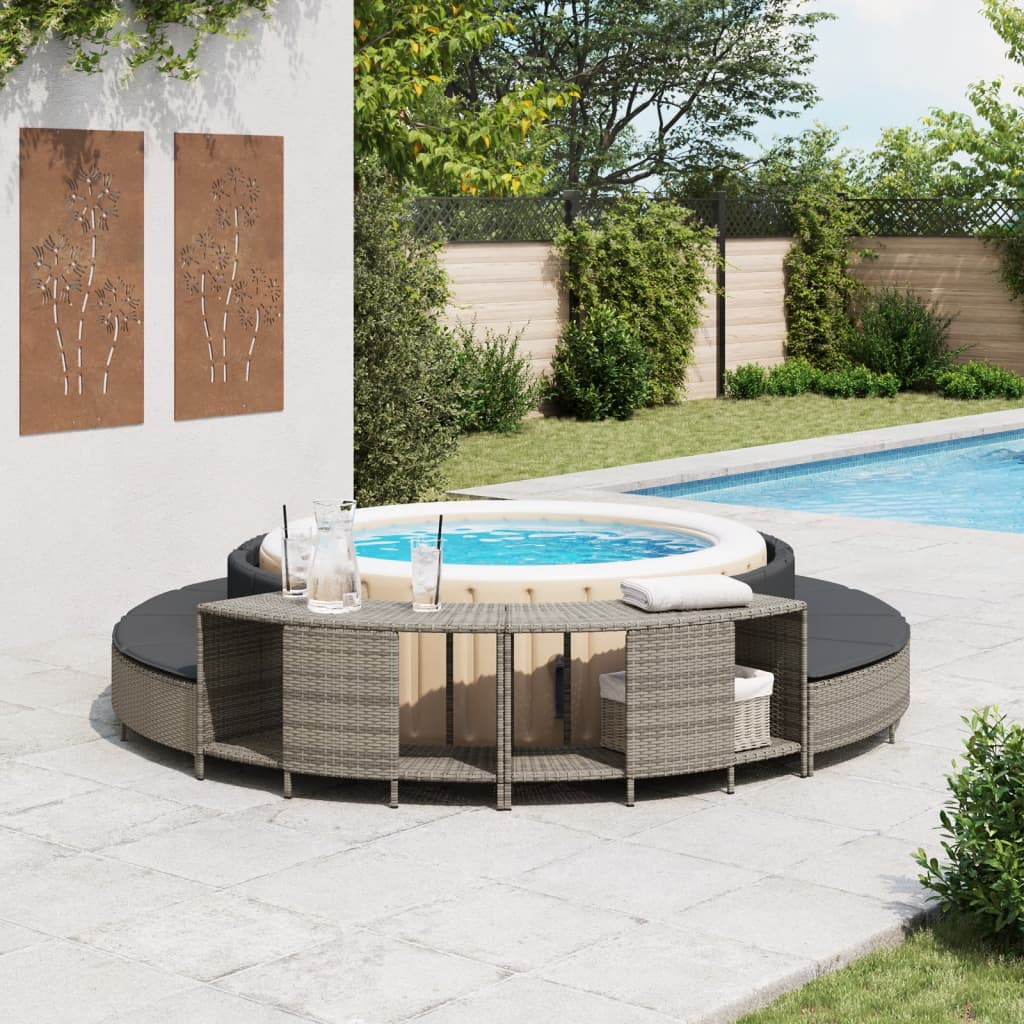 Scènes de rangement vidaxl pour hot bac 2 st poly rattan gris