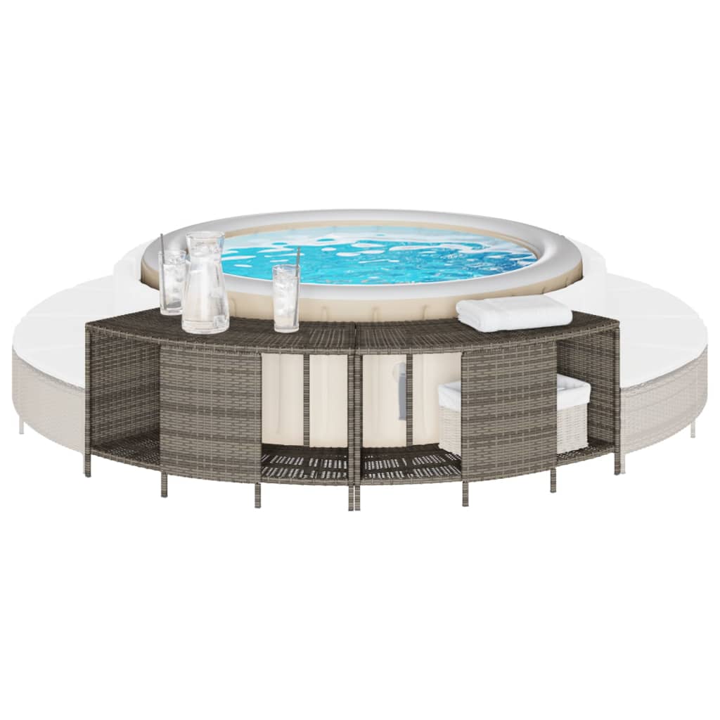 Scènes de rangement vidaxl pour hot bac 2 st poly rattan gris