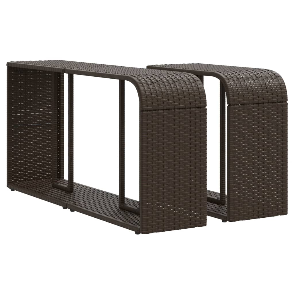 Scores de stockage Vidaxl 2 St Poly Rattan Brown