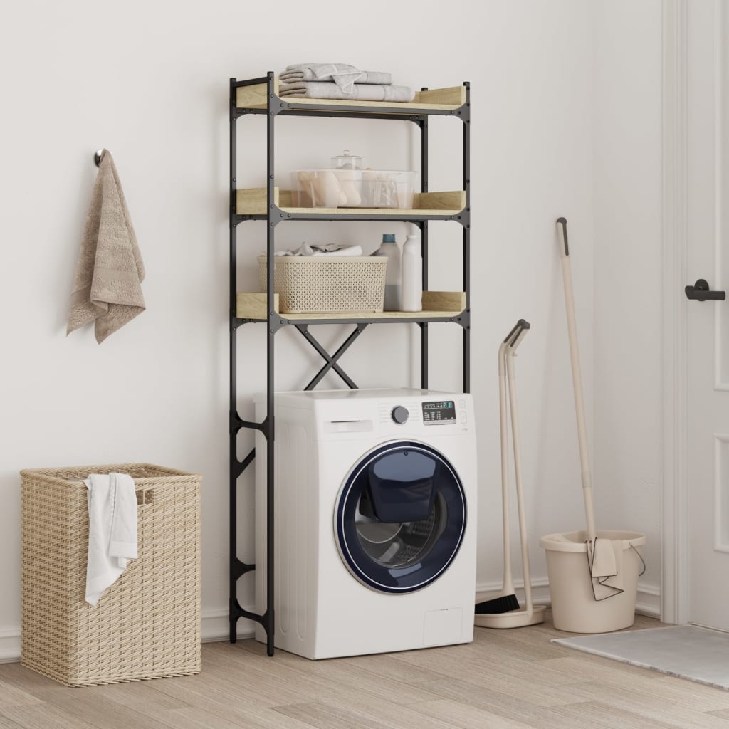 Vidaxx meuble pour machine à laver 67x25x163 cm bois fini chêne sonoma coloré