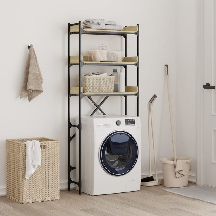 Vidaxx meuble pour machine à laver 67x25x163 cm bois fini chêne sonoma coloré