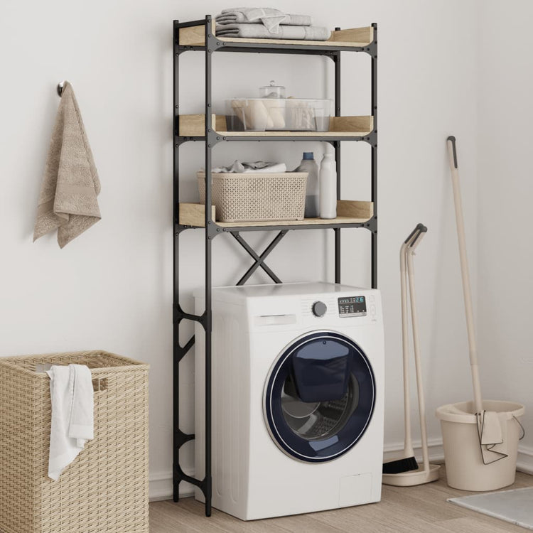 Vidaxx meuble pour machine à laver 67x25x163 cm bois fini chêne sonoma coloré