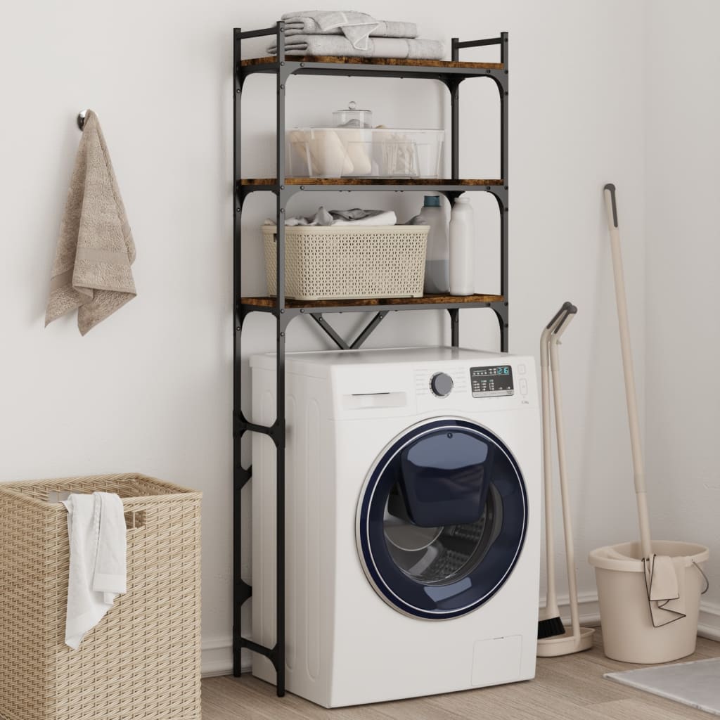 Vidaxl Washing Machinerk 67x25x163 cm Couleur de chêne fumé en bois