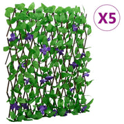 Vidaxl plante artificielle ivy sur latwerk 5 st s'étend 180x70 cm vert - afbeelding 1