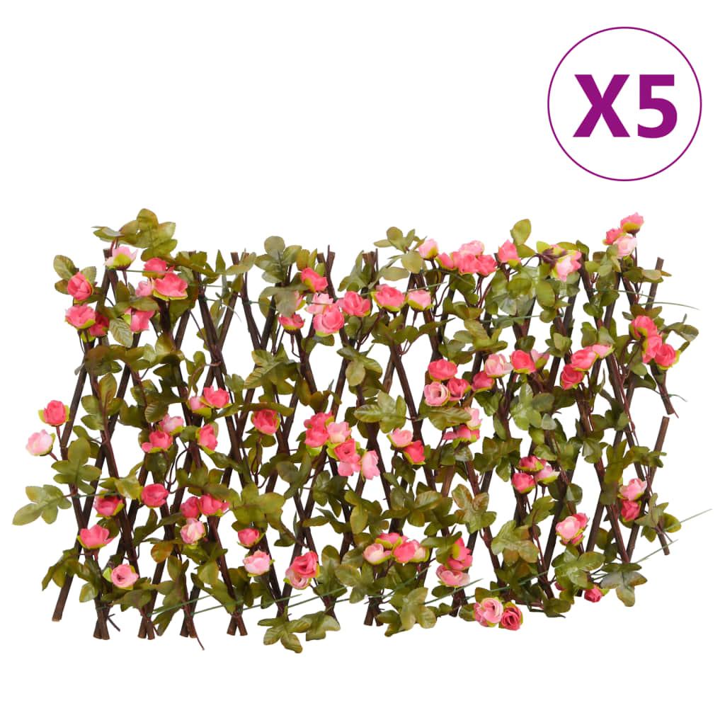 Vidaxl plante artificielle Ivy Latwerk 5 St Excudence 180x20 cm Rose foncé