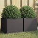 Jardinières vidaxl 2 ST 32x30x29 cm en acier noir