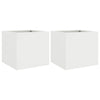 Jardinières vidaxl 2 ST 32x30x29 cm en acier blanc
