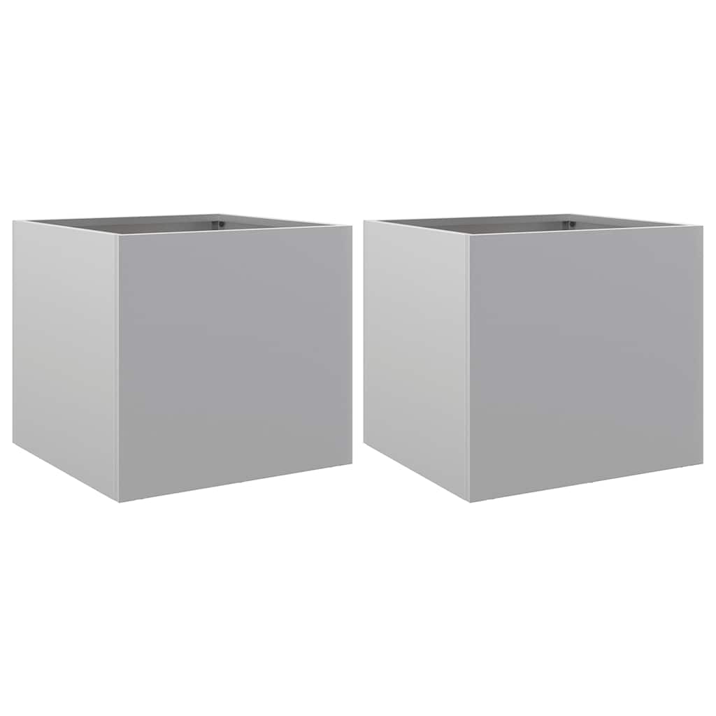 Jardinières Vidaxl 2 ST 32x30x29 cm Couleur en argent en acier galvanisé