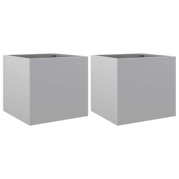 Jardinières Vidaxl 2 ST 32x30x29 cm Couleur en argent en acier galvanisé