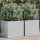 Jardinières Vidaxl 2 ST 32x30x29 cm Couleur en argent en acier galvanisé
