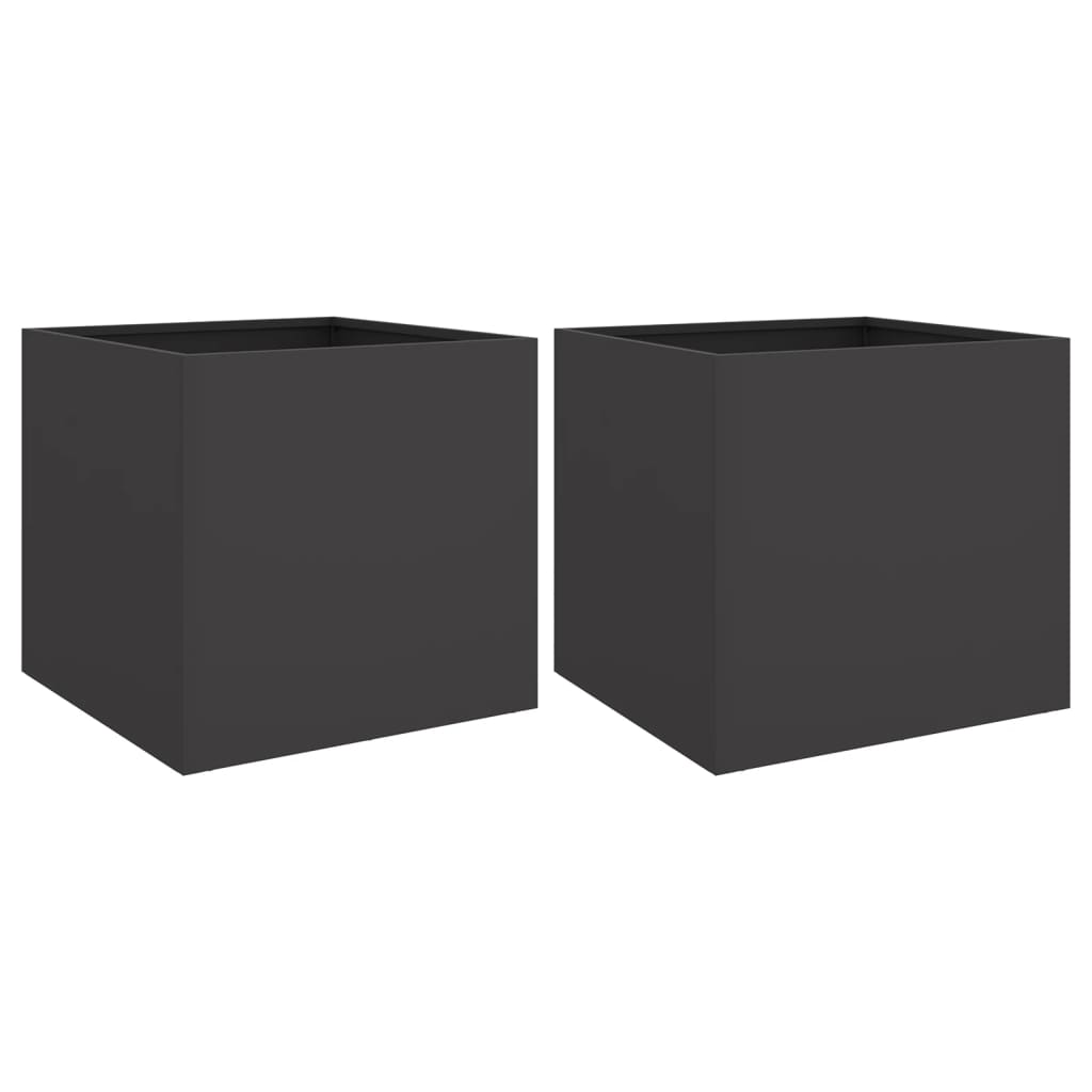 Vidaxl Planters 2 ST 42x40x39 cm en acier noir