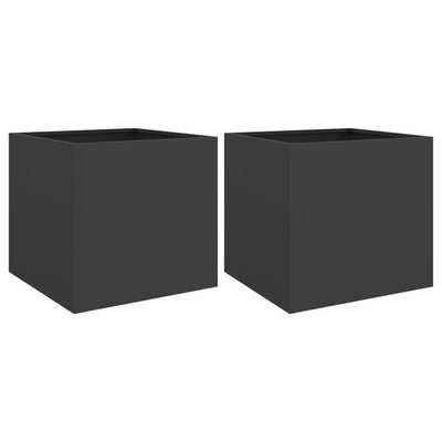 Vidaxl Planters 2 ST 42x40x39 cm en acier noir