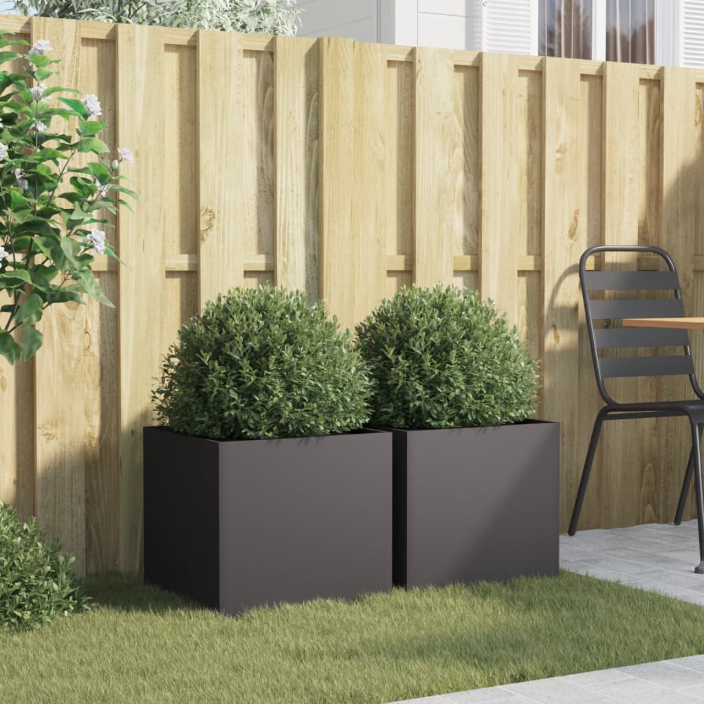 Vidaxl Planters 2 ST 42x40x39 cm en acier noir