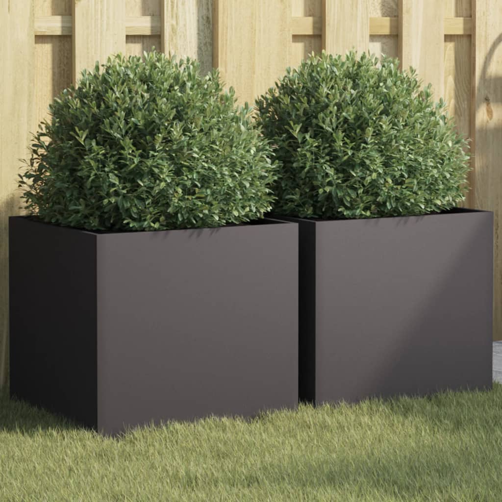 Vidaxl Planters 2 ST 42x40x39 cm en acier noir