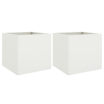 Vidaxl Planters 2 ST 42x40x39 cm en acier blanc