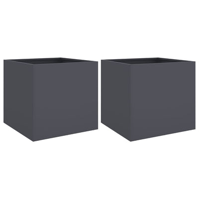 Vidaxl Plators 2 ST 42x40x39 cm Anthracite en acier -colore
