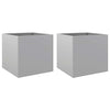Vidaxl Planters 2 ST 42x40x39 cm Couleur en argent en acier galvanisé
